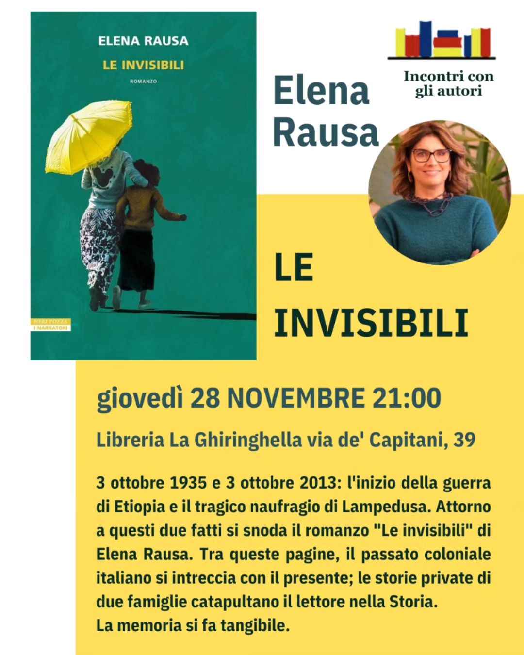 Le invisibili – di Elena Rausa – Incontro con l’autore